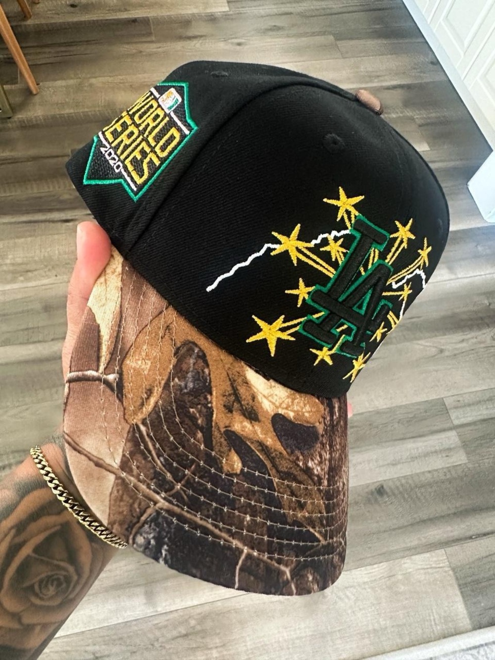 New Era Los Angeles Dodgers with tree leaf camo Visor LA Stars Embroidered Cap